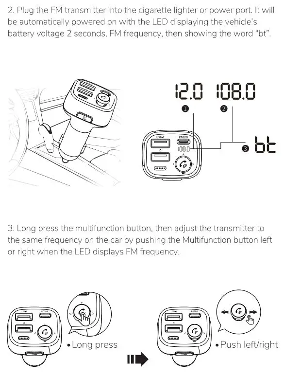James C77 Bluetooth FM Transmitter User Manual - How to use