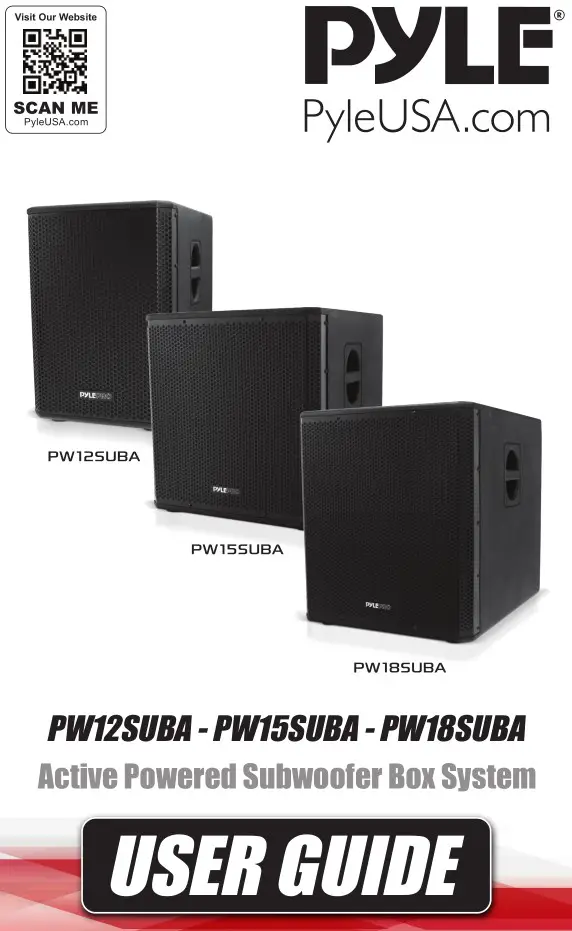 PYLE PW12SUBA Active Powered Subwoofer Box System User Guide