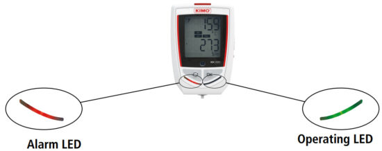 sauermann KT 220 Data Logger Temperature - Functions of LEDs