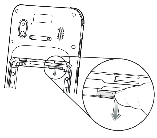 3nStar NuStar65 Portable Data Collector - Using your finger, pull out the SD or SIM card drawer.