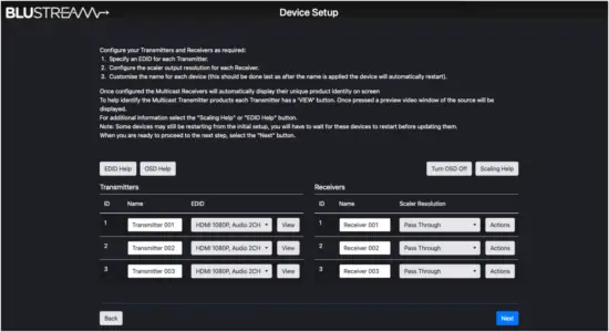 BLUSTREAM ACM200 Multicast Advanced Control Module - Device Setup