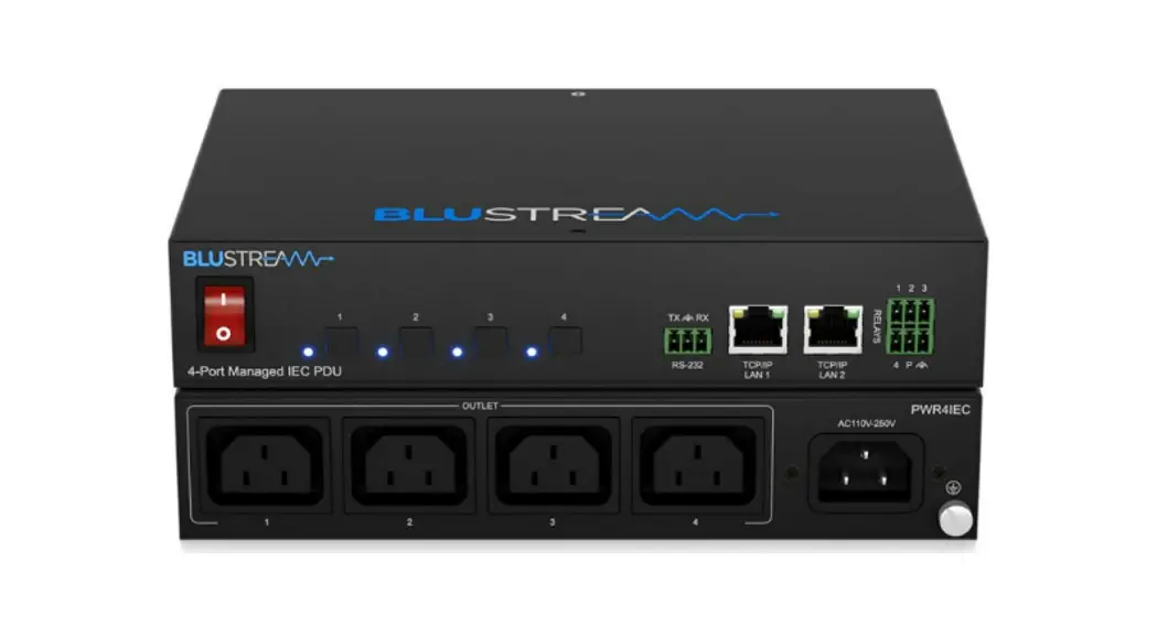 BLUSTREAM PWR4IEC Outlet Level Metered and Switched Smart PDU - Featured Image