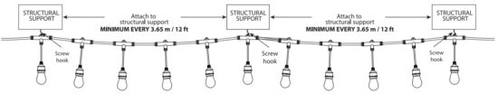 FEIT ELECTRIC SL24 12 Smart Color Changing Filament String Light - Attached to a structure