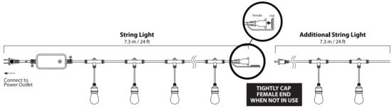 FEIT ELECTRIC SL24 12 Smart Color Changing Filament String Light - Installing String Lights