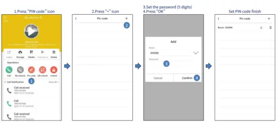 Gainwise SS1912 Door Intercom App - Setting PIN code