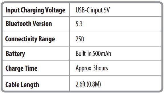 NEXT NX-SWLCA Mini Wireless Pro Controller for Switch User Guide - SPECIFICATIONS