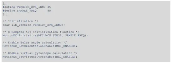 ST X CUBE MEMS1 MotionEC is a Middleware Library- Demo code