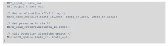 ST X CUBE MEMS1 MotionFD Real Time Fall Detection Library- Demo code