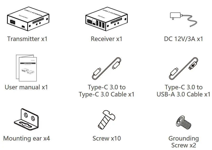 StarTech USB3.0 Point To Point Extender - Package Contents