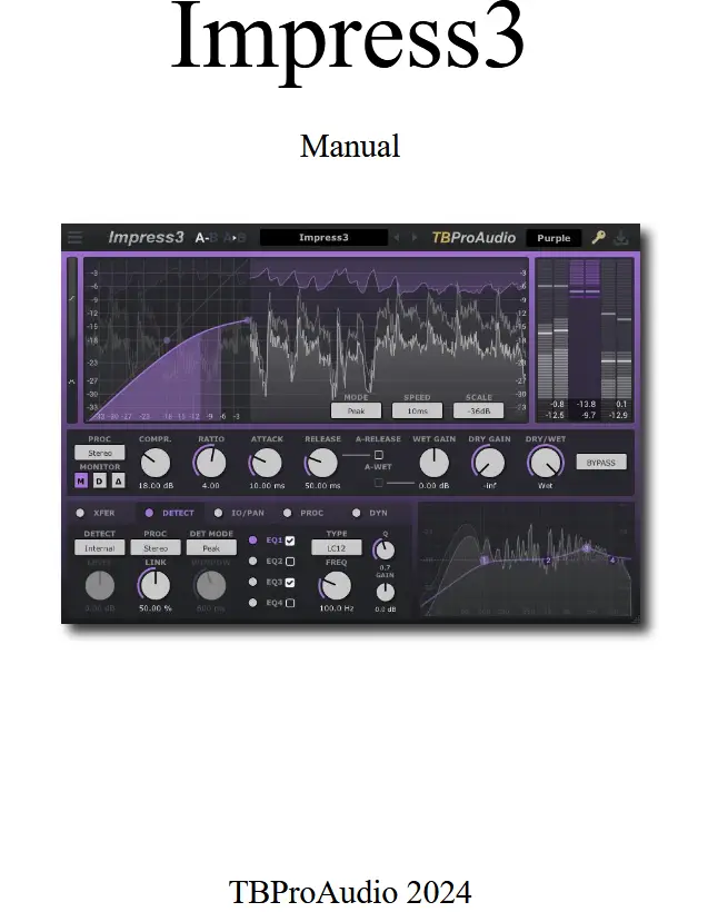 TBProAudio Impress3 Compressor Effect Plugin - front page