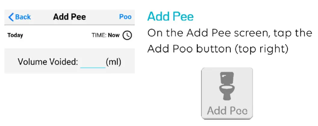 iUFlow App - add pee