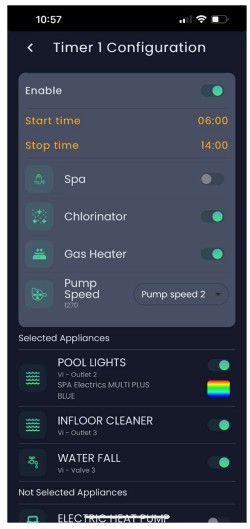 insnrg Intouch Automation App - SETTING OPERATING TIMES