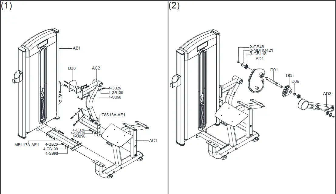 TOORX PLX 4300 Pin Loaded Horizontal Leg Curl - Assemble User Frame