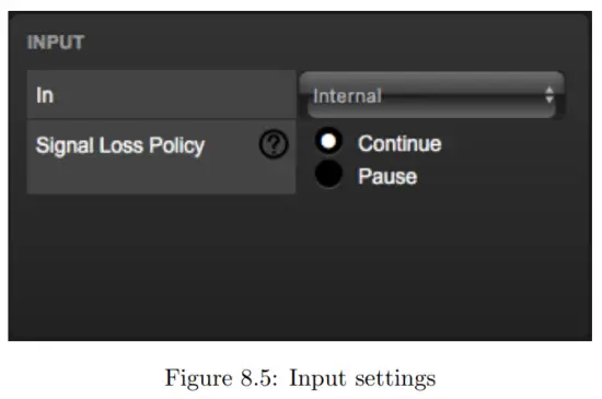 VISUAL PRODUCTIONS TimeCore Time Code Display - Input settings