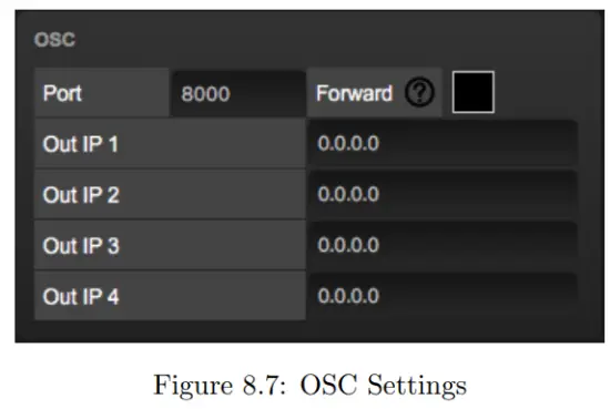 VISUAL PRODUCTIONS TimeCore Time Code Display - OSC Settings