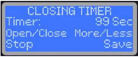 Controls Pulse Series Controller Pulse Red - CLOSING TIMER 1