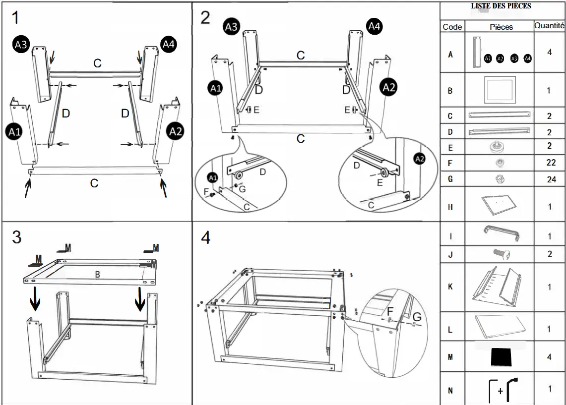 ML-DESIGN ML-699 Washing Machine Stand - Assembly instructions