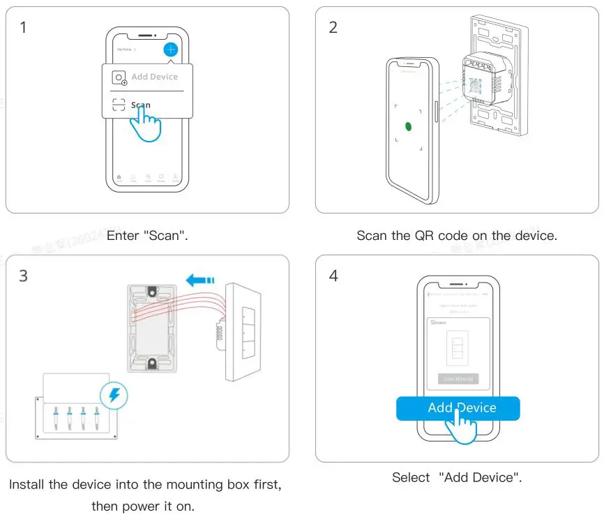 SONOFF ZBM5-1C-120W Zigbee Smart Wall Switch User Manual - Scan QR Code to Add the Device