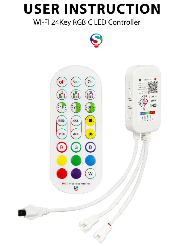 T-LED DIGI03 WI-FI 24Key RGBIC LED Controller User Manual