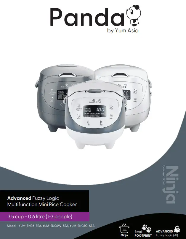 Yum Asia YUM-EN06 Series Advanced Fuzzy Logic Multifunction Mini Rice Cooker Instruction Manual