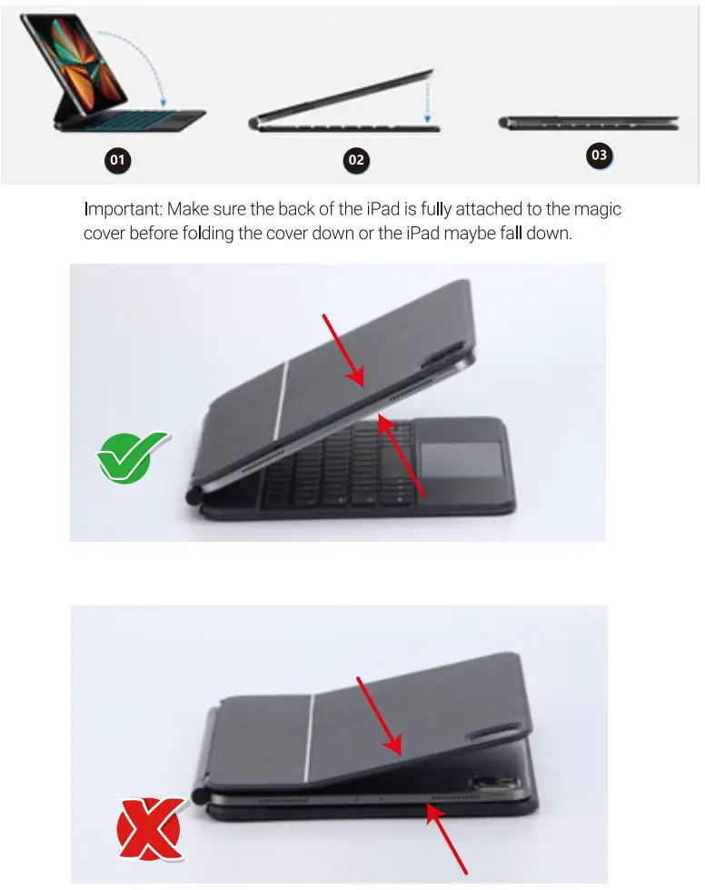 Edaiser B0D7S3GPR4 Magic Keyboard for Apple iPad User Manual - Installation