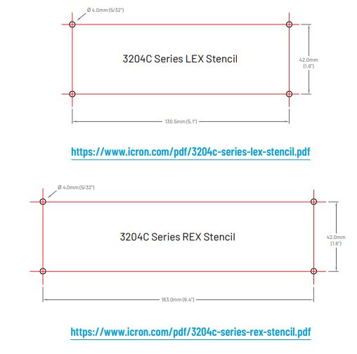 Icron 01-00824 3204C Point Extender System User Guide - Direct Surface Mounting Measurement Stencils