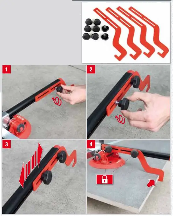 MONTOLIT 300-70SL-MOB Modular Handling System For Slabs Installation Guide - Extra safety hooks for rough slabs