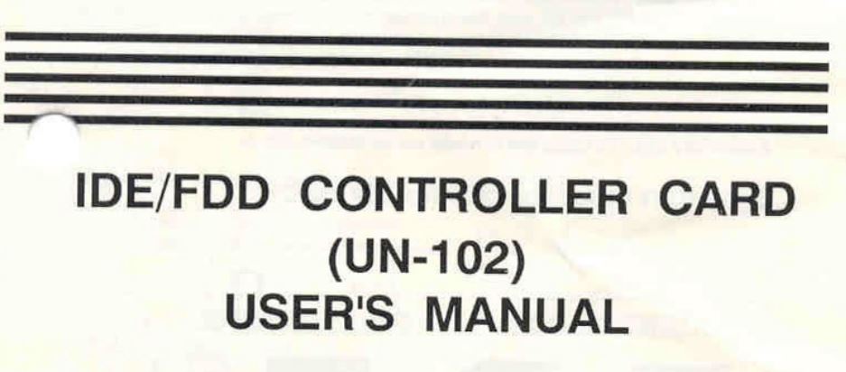 Newegg UN-102 IDE FDD Controller Card User Manual