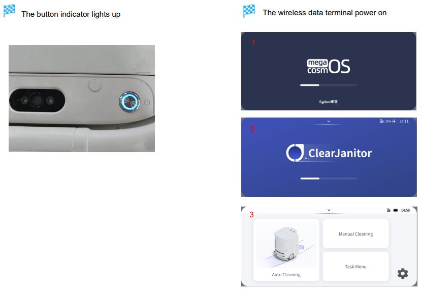 SoftBank H651-62M2 Wireless Data Terminal Instruction Manual - Long-press the top button of the robot to power it on