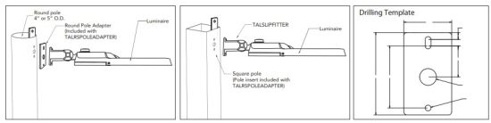 TCP Select Series LED Area Light - Mounting Diagrams