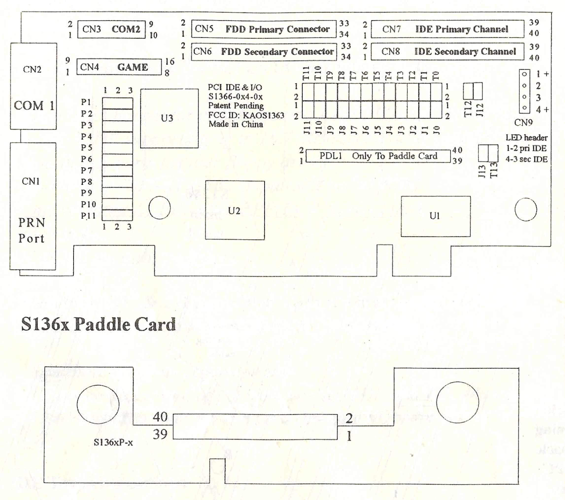 S 13(,6 PCI Enhanced IDE & Fast 1/0 Main board 