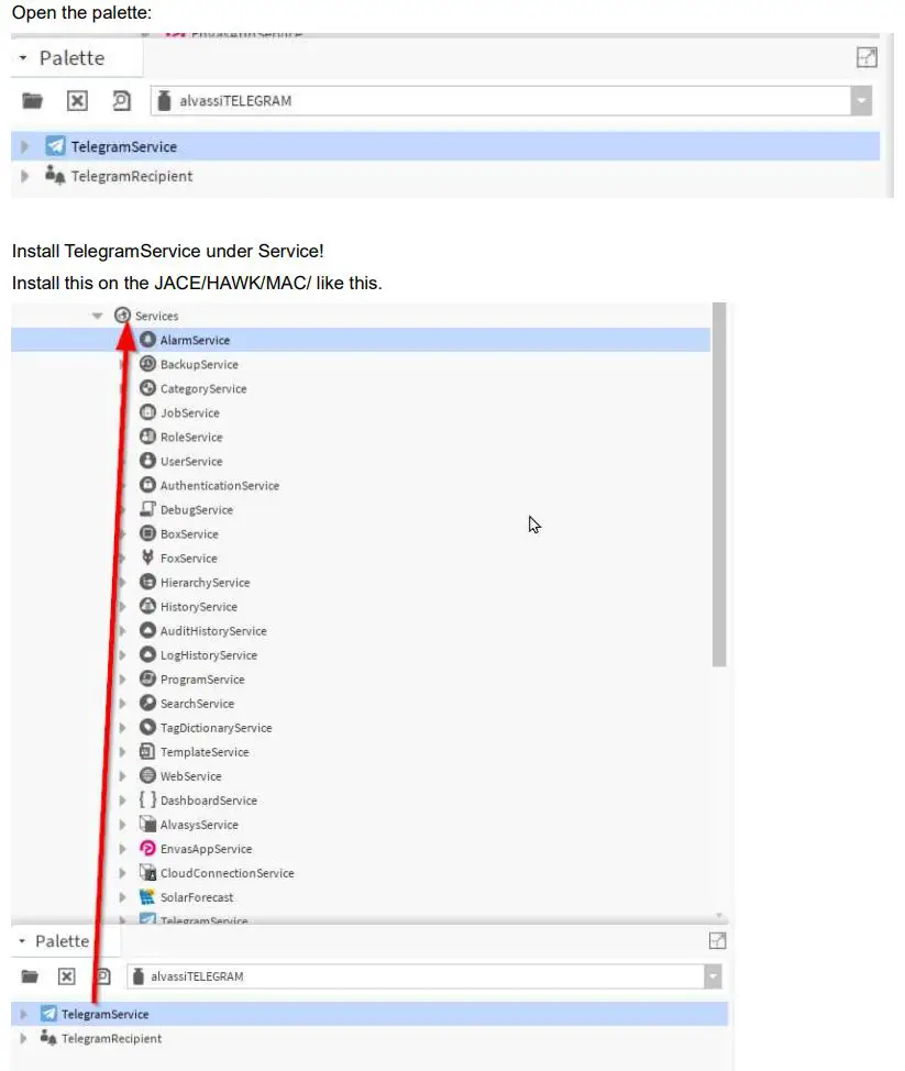 alvasys automation DR Telegram Driver User Manual - Inserting the modules underthe service