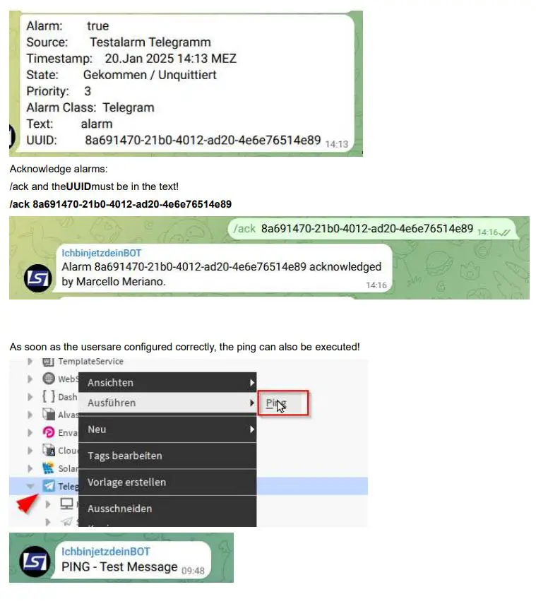 alvasys automation DR Telegram Driver User Manual - Setting up and configuring Telegram Recipient