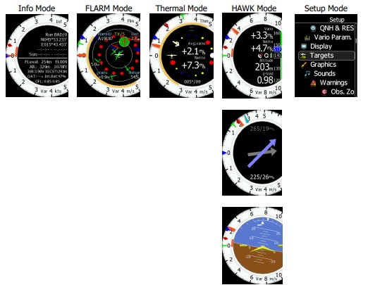 lxnav SxHAWK Digital Speed To Fly HAWK Variometer - Operating Modes