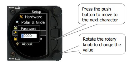 lxnav SxHAWK Digital Speed To Fly HAWK Variometer - Text Edit Control