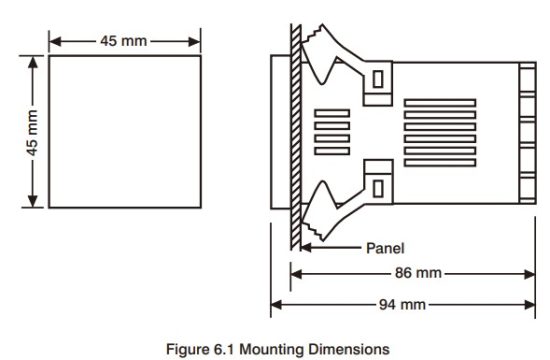 BrainChild BTC-9090 Fuzzy Logic Micro Processor Based Controller - Mounting Dimensions