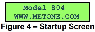 Met One 804 Handheld Particle Counter - Startup Screen