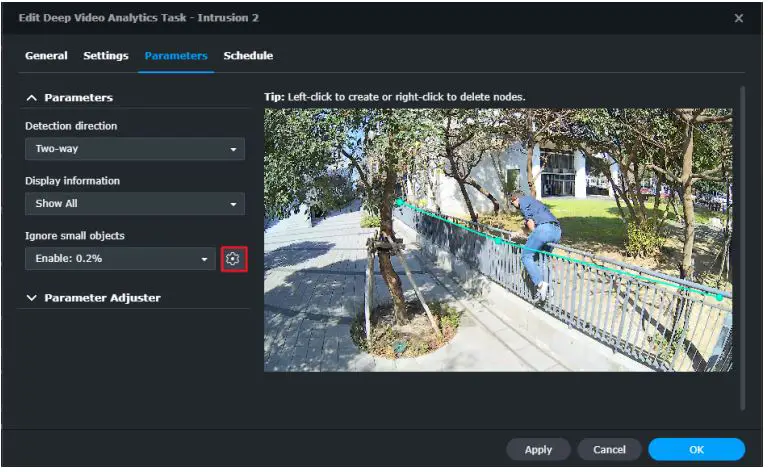 Synology Deep Video Analytics User Guide - Ignore small objects