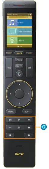 URC TRC-1120 Wi-Fi Remote Control - Transport Buttons 1