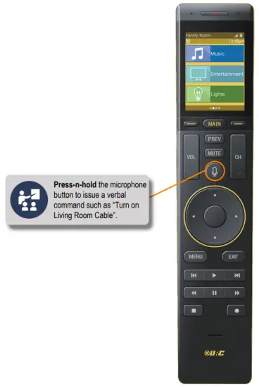 URC TRC-1120 Wi-Fi Remote Control - Using Voice Control