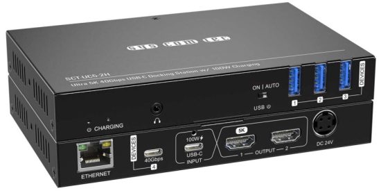 sys com tec SCT UC5 2H Ultra 5K 40Gbps USB C Docking Station