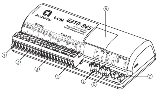 ALLEGION 8310-845 Programmable 3-Relay Advanced Logic Module and Restroom Controller