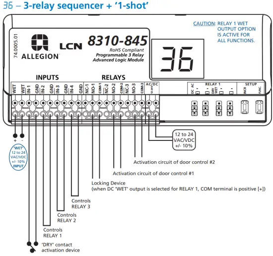 ALLEGION 8310-845 Programmable 3-Relay Advanced Logic Module and Restroom Controller - AVAILABLE PARAMETERS 4