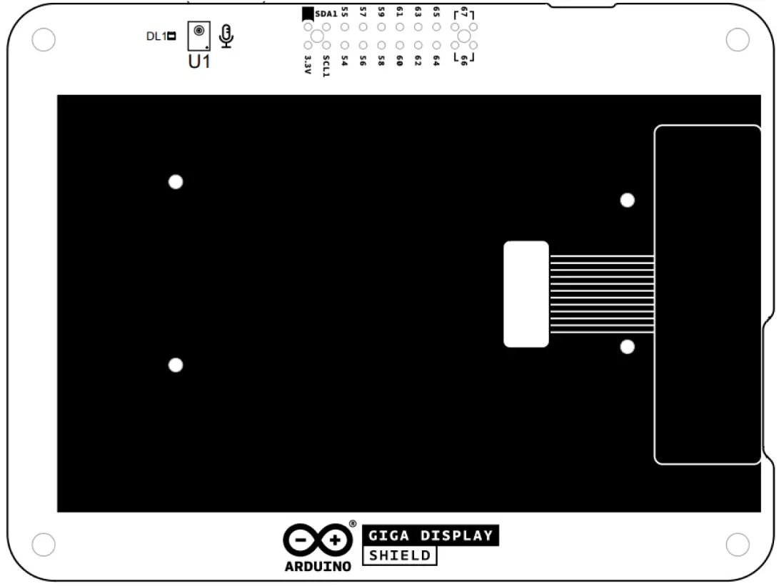 Arduino ASX00039 GIGA Display Shield - Front View