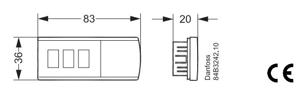 Danfoss AK-UI55 Info Case Room Controller Installation Guide - Dimensions
