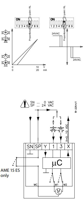 Danfoss AME 15(ES),AME 16 Actuators For Modulating Control Instructions - Proportional