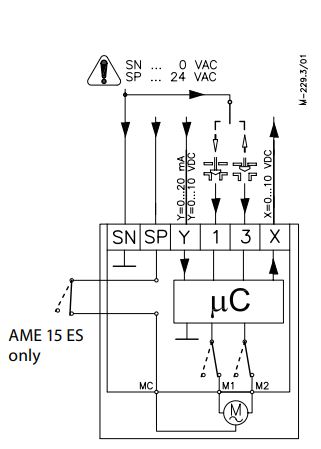 Danfoss AME 15(ES),AME 16 Actuators For Modulating Control Instructions - Wiring