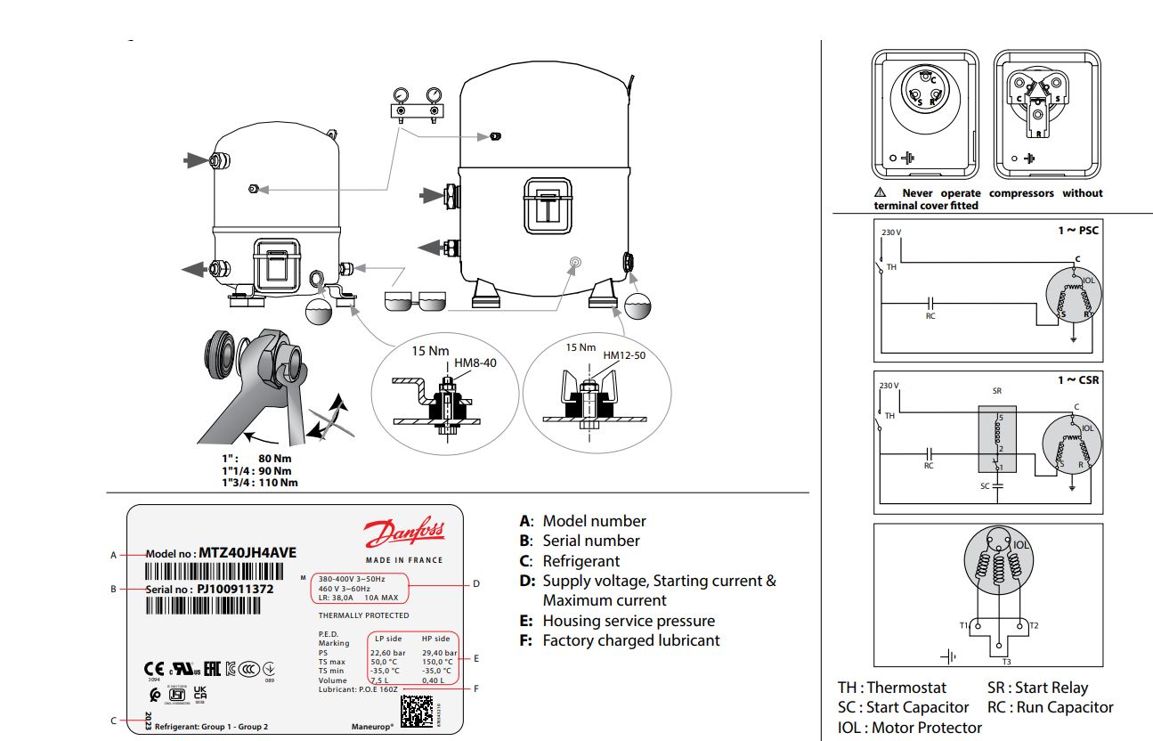 Danfoss MT18 Reciprocating Compressors Installation Guide - How to use