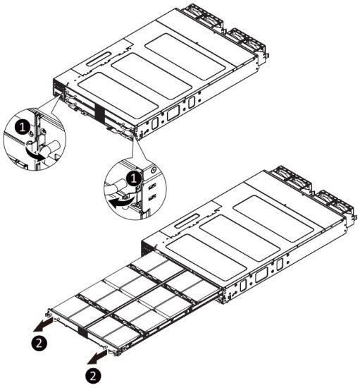 GIGABYTE TO24 JD0 AA01 Data Center OCP Server - Removing and Installing the HDD Tray