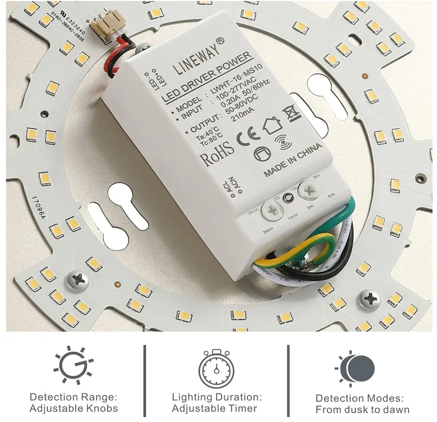 LINEWAY-LWHT-16-MS1010-Motion-Sensor-Ceiling-Light-view